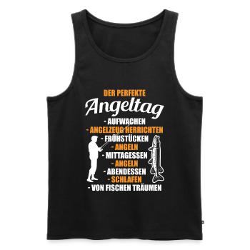 Angler Angel Angeltag - Männer Premium Bio Tank Top - Schwarz - Vorne - AI Model Male 178 light (178cm)