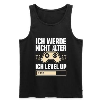 Lustiger Gamer Gaming Spruch Zocker - Männer Premium Bio Tank Top - Schwarz - Vorne - Michal (187cm)