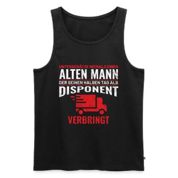 Disponent Mann Männer Geschenkidee - Männer Premium Bio Tank Top - Schwarz - Vorne - Michal (187cm)