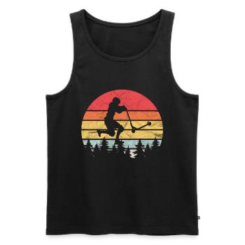 Scooter Stunt Roller Retro Geschenkidee - Männer Premium Bio Tank Top - Schwarz - Vorne - Michal (187cm)