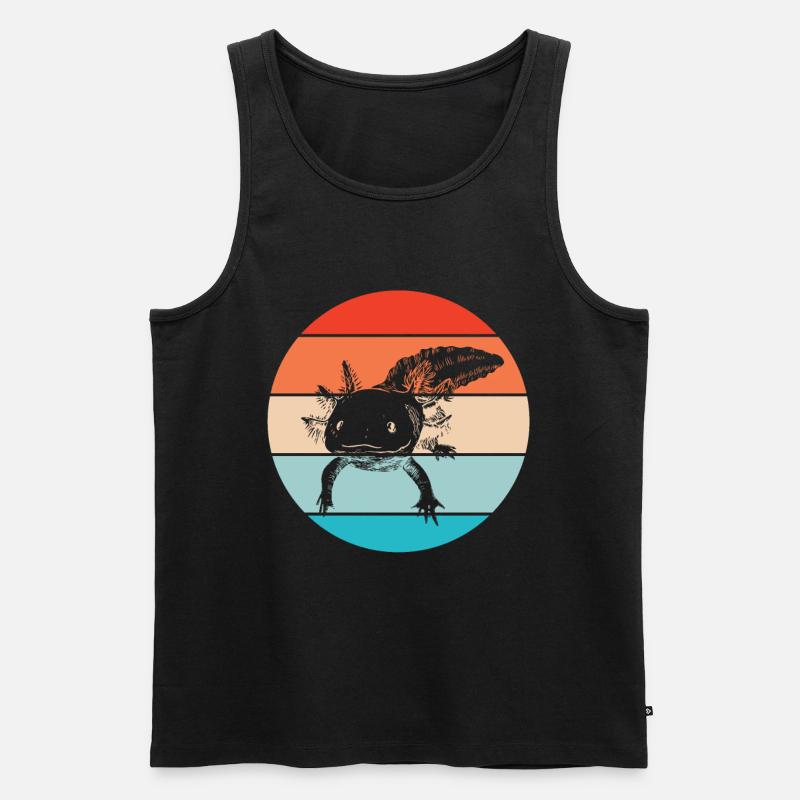 Axolotl Retro - Männer Premium Bio Tank Top - Schwarz