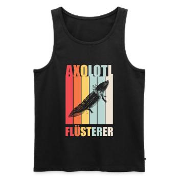 Axolotl Chuchoteur - Débardeur bio Premium Homme - noir - Devant - AI Model Male 178 light (178cm)