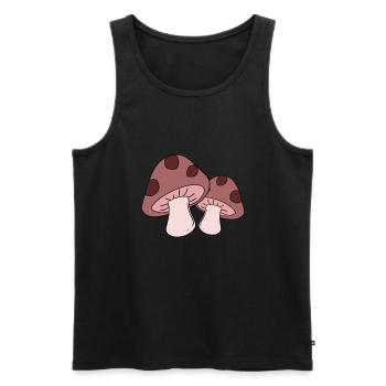 Champignons cueillette champignons - Débardeur bio Premium Homme - noir - Devant - Michal (187cm)