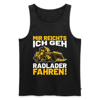 Radlader Baustelle Bagger Geschenkidee - Männer Premium Bio Tank Top - Schwarz - Vorne - Michal (187cm)