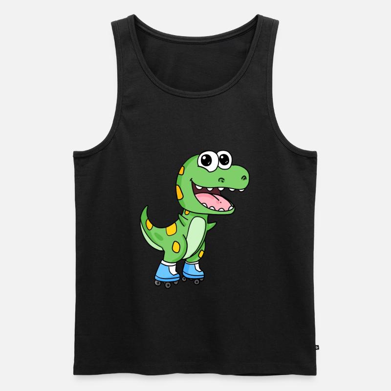 Inline Skating Rollschuhe Dinosaurier - Männer Premium Bio Tank Top - Schwarz