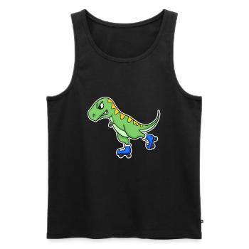 Inline Skating dinosaure - Débardeur bio Premium Homme - noir - Devant - AI Model Male 178 light (178cm)