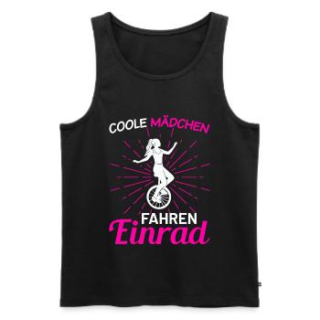 Coole Mädchen fahren Einrad - Männer Premium Bio Tank Top - Schwarz - Vorne - Michal (187cm)