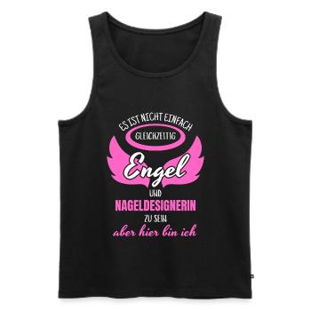 Nageldesignerin Engel - Männer Premium Bio Tank Top - Schwarz - Vorne - Michal (187cm)