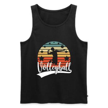 Volleyballer Beach Volleyball Herren Schmetterball - Männer Premium Bio Tank Top - Schwarz - Vorne - Michal (187cm)