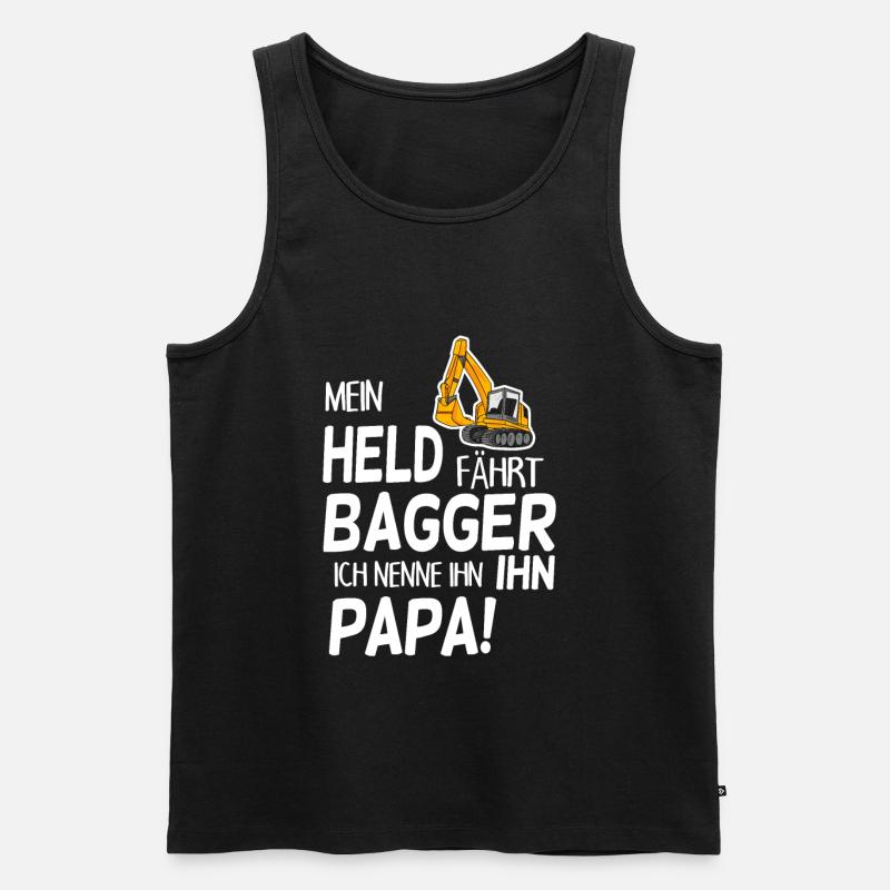 Bagger Held Papa Vater Geschenk - Männer Premium Bio Tank Top - Schwarz