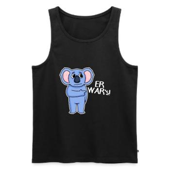 Koala lustig - Er war es - Männer Premium Bio Tank Top - Schwarz - Vorne - Michal (187cm)