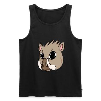 Wildschwein - Männer Premium Bio Tank Top - Schwarz - Vorne - Michal (187cm)