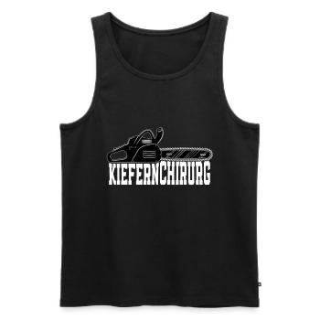Kiefernchirurg Waldarbeiter Kettensäge Holzfäller - Männer Premium Bio Tank Top - Schwarz - Vorne - Michal (187cm)