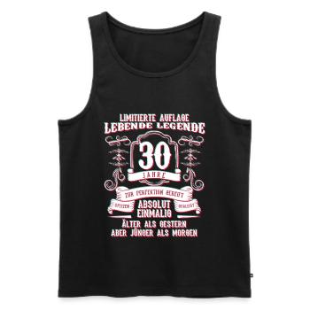 30 anniversaire drôle idée de cadeau - Débardeur bio Premium Homme - noir - Devant - Michal (187cm)