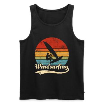 Windsurfing Windsurfer Retro Geschenkidee - Männer Premium Bio Tank Top - Schwarz - Vorne - AI Model Male 178 light (178cm)