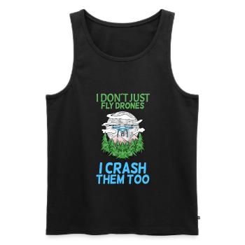 Drohne - Männer Premium Bio Tank Top - Schwarz - Vorne - Michal (187cm)
