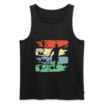 Fußball Fußballer Fussball Retro - Männer Premium Bio Tank Top - Schwarz - Vorne - Michal (187cm)