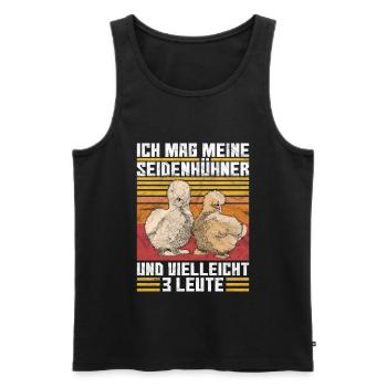 Seidenhuhn Seidenhühner lustiger Spruch - Männer Premium Bio Tank Top - Schwarz - Vorne - Michal (187cm)