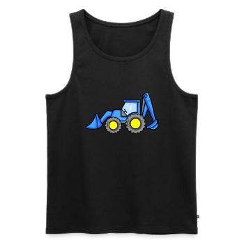 Excavator vehicle construction site - Men's Premium Organic Tank Top - black - Front - AI Model Male 178 light (178cm)
