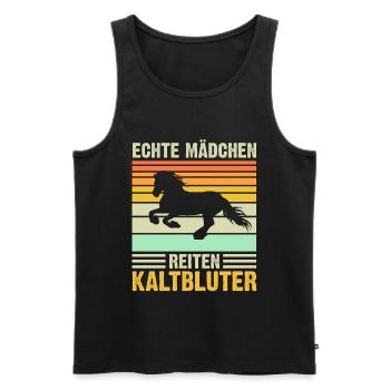 Echte Mädchen reiten Kaltblüter - Männer Premium Bio Tank Top - Schwarz - Vorne - Michal (187cm)
