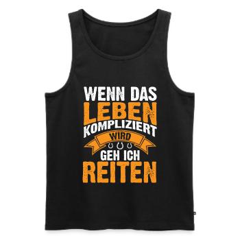 Pferd Kaltblut Reiten Reiter Sprüche Geschenkidee - Männer Premium Bio Tank Top - Schwarz - Vorne - Michal (187cm)