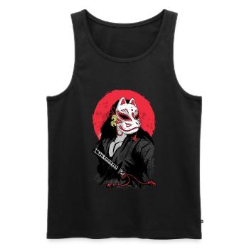Kitsune Samurai Japan Manga Anime Gift - Men's Premium Organic Tank Top - black - Front - AI Model Male 178 light (178cm)