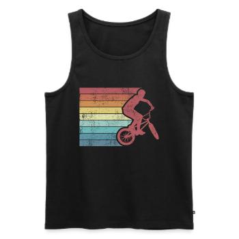Bike Vintage Retro BMX Shirt Gift - Men's Premium Organic Tank Top - black - Front - Michal (187cm)