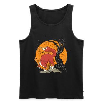 Kitsune Aesthetic Anime Gifts - Men's Premium Organic Tank Top - black - Front - AI Model Male 178 light (178cm)