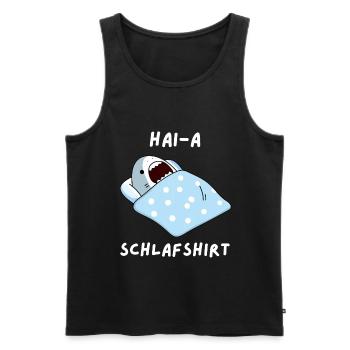 Hai Schlafshirt Nachthemd Geschenk - Männer Premium Bio Tank Top - Schwarz - Vorne - Michal (187cm)