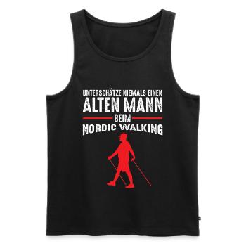 Nordic Walking - Männer Premium Bio Tank Top - Schwarz - Vorne - Michal (187cm)