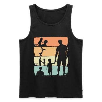Patenonkel Geschenk | Onkel Geschenkidee - Männer Premium Bio Tank Top - Schwarz - Vorne - Michal (187cm)