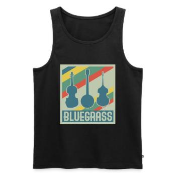 Bluegrass Retro Vintage Country Music - Débardeur bio Premium Homme - noir - Devant - AI Model Male 178 light (178cm)