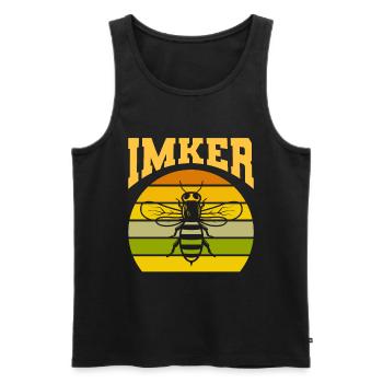 Imker Retro Vintage Geschenk - Männer Premium Bio Tank Top - Schwarz - Vorne - AI Model Male 178 light (178cm)