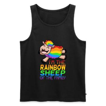 LGBT Schaf niedlich - Männer Premium Bio Tank Top - Schwarz - Vorne - Michal (187cm)