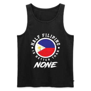 Philippines Origine Semi-Filipino Filipina - Débardeur bio Premium Homme - noir - Devant - AI Model Male 178 light (178cm)