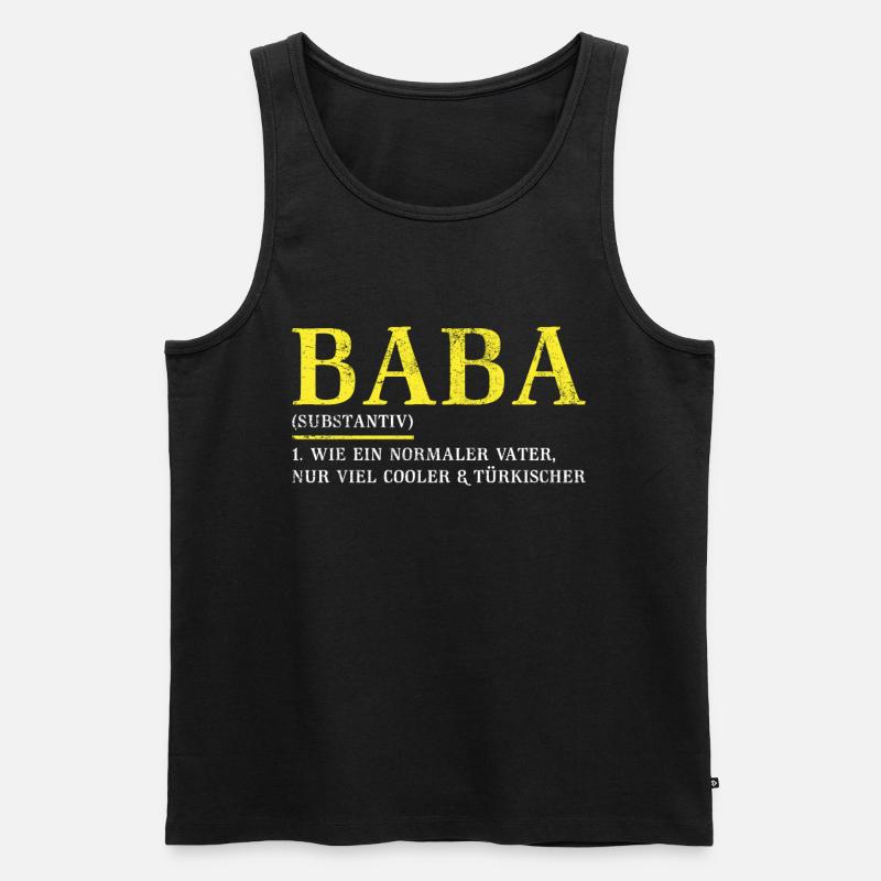 Baba Geschenk | Lustiges Vatertag Sprüche Geschenk - Männer Premium Bio Tank Top - Schwarz