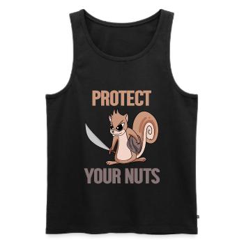 Lustiges Eichhörnchen Geschenk - Männer Premium Bio Tank Top - Schwarz - Vorne - AI Model Male 178 light (178cm)