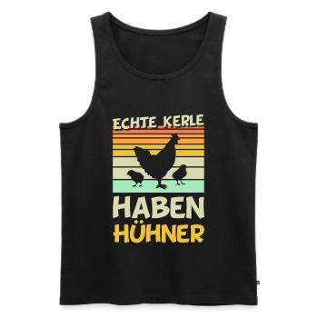 Lustiges Landwirt Hühner Huhn Züchter Bauer - Männer Premium Bio Tank Top - Schwarz - Vorne - AI Model Male 178 light (178cm)