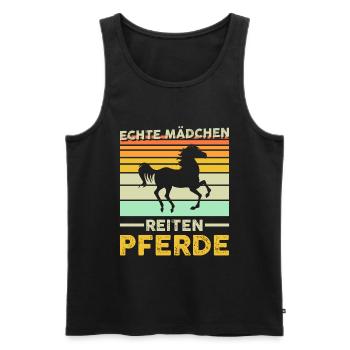 Reiterin Pferd Reiten Geschenk - Männer Premium Bio Tank Top - Schwarz - Vorne - Michal (187cm)