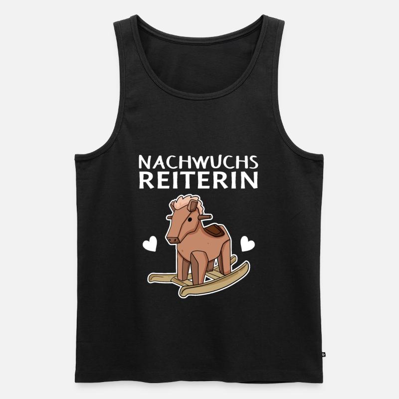Reiterin Nachwuchs Pferd - Männer Premium Bio Tank Top - Schwarz