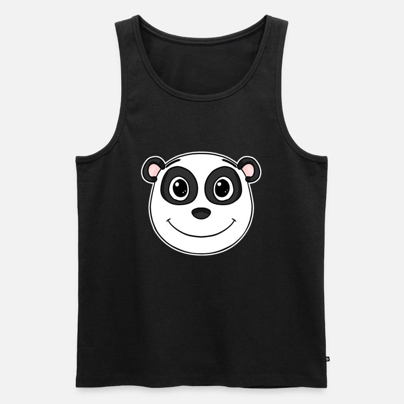 Panda - Männer Premium Bio Tank Top - Schwarz