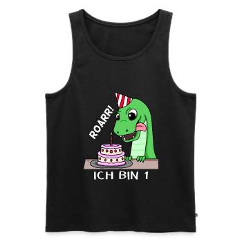 1. Geburtstag Dino Geburtstag Ich bin 1 - Männer Premium Bio Tank Top - Schwarz - Vorne - AI Model Male 178 light (178cm)