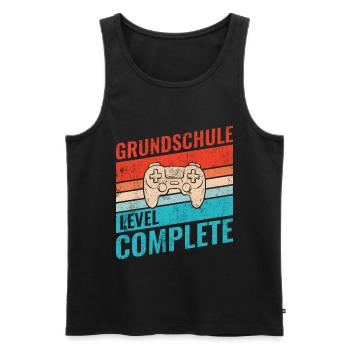Grundschule Level Komplett - Kind Gamer Schule - Männer Premium Bio Tank Top - Schwarz - Vorne - Michal (187cm)