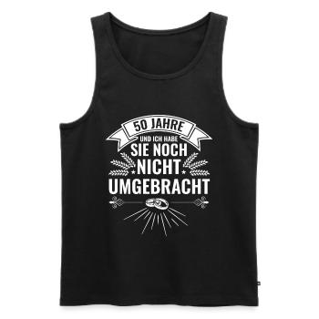 Lustiges Goldene Hochzeit 50 Jahre Ehe Geschenk - Männer Premium Bio Tank Top - Schwarz - Vorne - Michal (187cm)