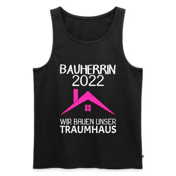Bauherrin Hausbau Baustelle Richtfest 2022 - Männer Premium Bio Tank Top - Schwarz - Vorne - Michal (187cm)