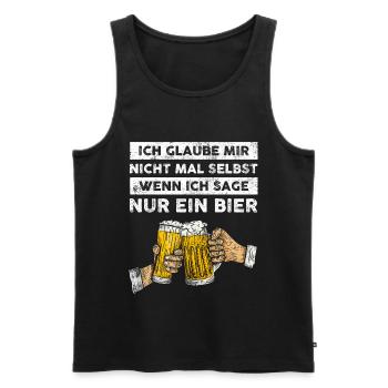 Bier - Lustige Geschenkidee mit Bier Spruch - Männer Premium Bio Tank Top - Schwarz - Vorne - Michal (187cm)