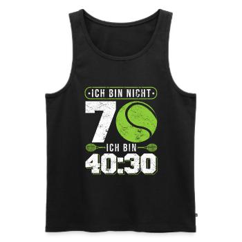 Nicht 70 Ich bin 30:30 für 70. Geburtstag Tennis - Männer Premium Bio Tank Top - Schwarz - Vorne - Michal (187cm)
