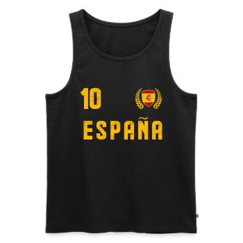 Spanien Spanier Trikot Retro Vintage Fußball - Männer Premium Bio Tank Top - Schwarz - Vorne - Michal (187cm)