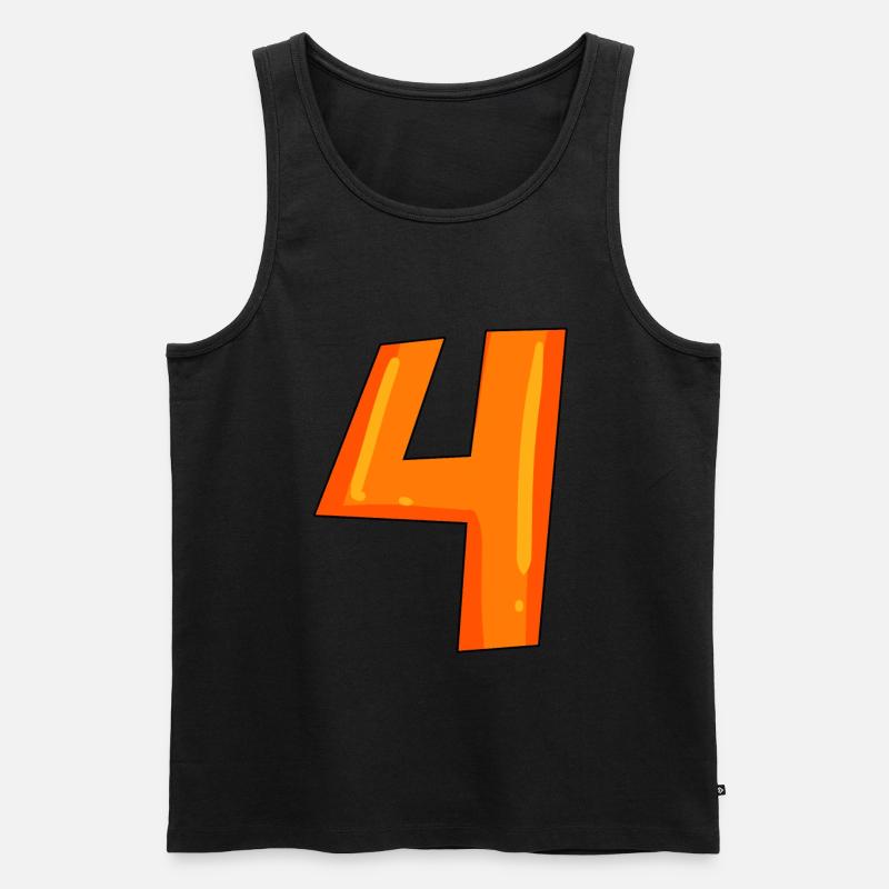 Vier 4 - Männer Premium Bio Tank Top - Schwarz