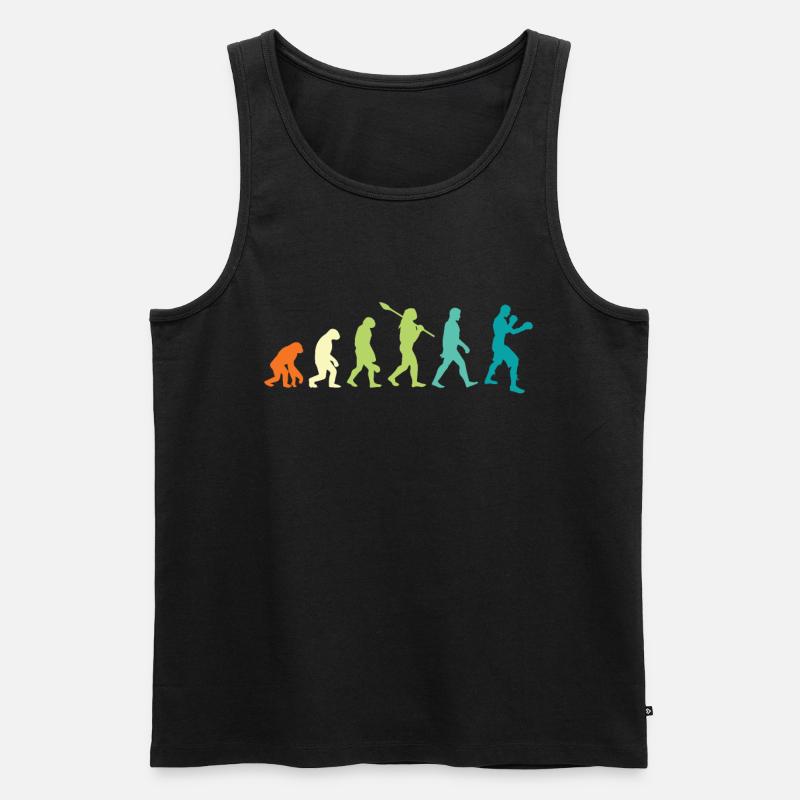 Boxen Boxer Retro Evolution - Männer Premium Bio Tank Top - Schwarz